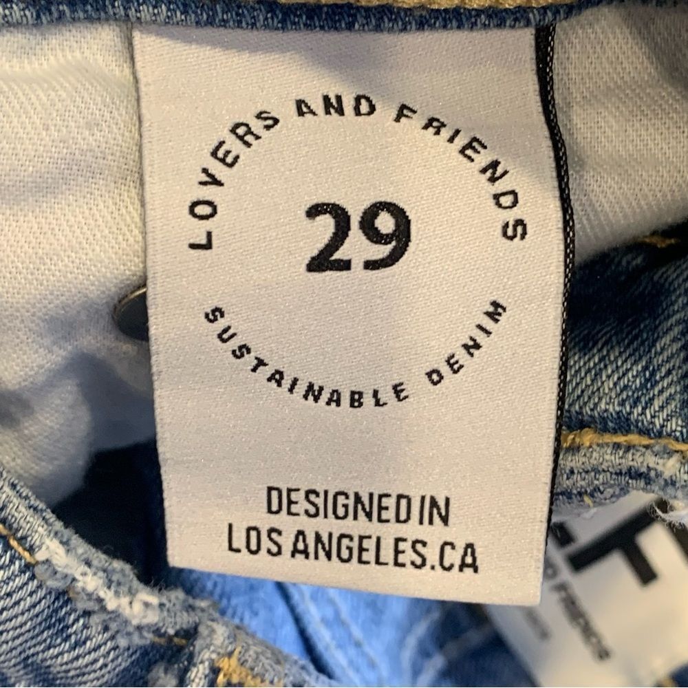 Lovers + Friends Reece High Rise Rigid Slim Straight Jeans Size 29 Distressed - Picture 7 of 12